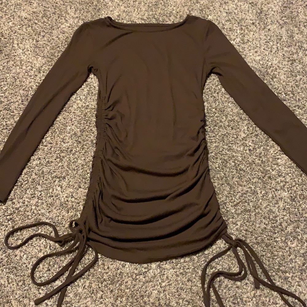 Brown Sinch Mini Bodycon Dress